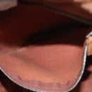 HERMES Sakso PM Hand Bag Canvas Brown Auth bs30976-22