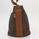 HERMES Sakso PM Hand Bag Canvas Brown Auth bs30976-4