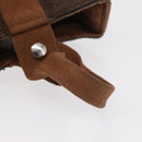 HERMES Sakso PM Hand Bag Canvas Brown Auth bs30976-7