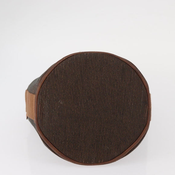 HERMES Sakso PM Hand Bag Canvas Brown Auth bs30976