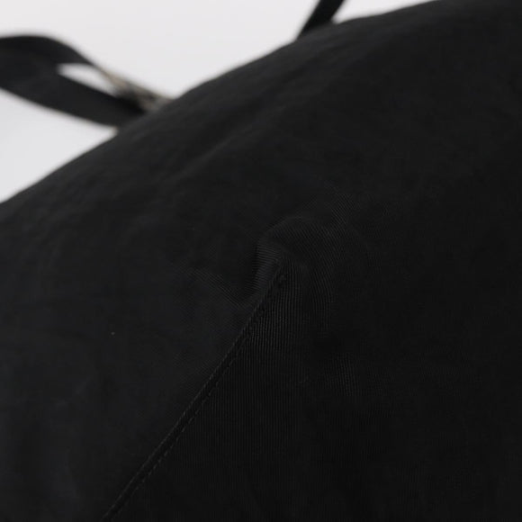 BURBERRY Blue Label Tote Bag Nylon Black Silver Auth bs30978