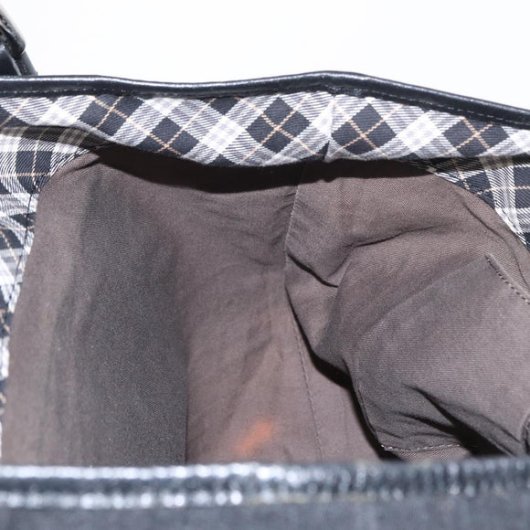 BURBERRY Blue Label Tote Bag Nylon Black Silver Auth bs30978