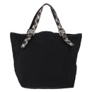 BURBERRY Blue Label Tote Bag Nylon Black Silver Auth bs30978-2