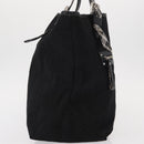 BURBERRY Blue Label Tote Bag Nylon Black Silver Auth bs30978-4