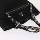 BURBERRY Blue Label Tote Bag Nylon Black Silver Auth bs30978-6