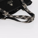 BURBERRY Blue Label Tote Bag Nylon Black Silver Auth bs30978-7