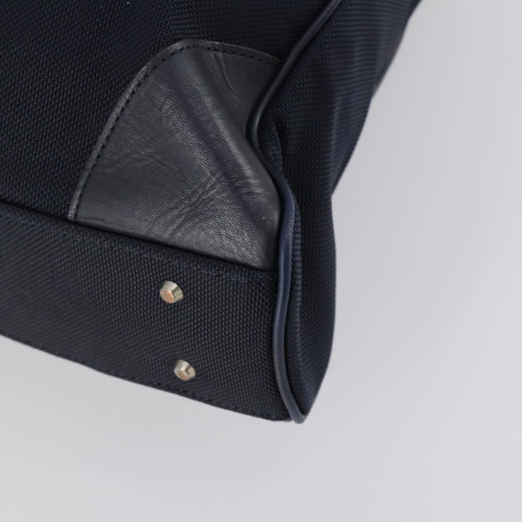 BURBERRY Black Label Business Bag Nylon 2way Black Silver Auth bs30979