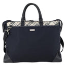 BURBERRY Black Label Business Bag Nylon 2way Black Silver Auth bs30979-2