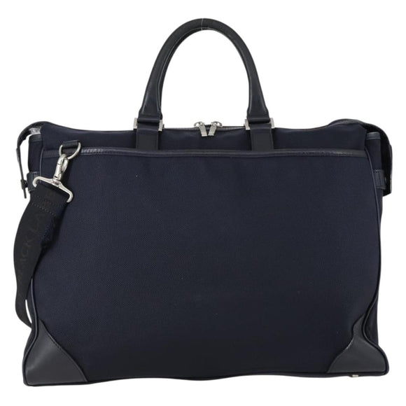 BURBERRY Black Label Business Bag Nylon 2way Black Silver Auth bs30979