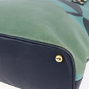 BURBERRY Hand Bag Leather 2way Navy Gold Auth bs30983-16