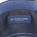 BURBERRY Hand Bag Leather 2way Navy Gold Auth bs30983-20