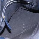 BURBERRY Hand Bag Leather 2way Navy Gold Auth bs30983-11