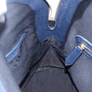 BURBERRY Hand Bag Leather 2way Navy Gold Auth bs30983-23