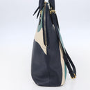 BURBERRY Hand Bag Leather 2way Navy Gold Auth bs30983-3