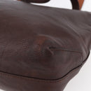 BURBERRY Black Label Tote Bag Leather Brown Silver Auth bs30984-15