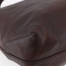 BURBERRY Black Label Tote Bag Leather Brown Silver Auth bs30984-16