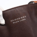 BURBERRY Black Label Tote Bag Leather Brown Silver Auth bs30984-17