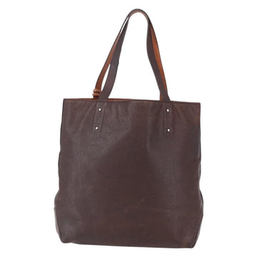 BURBERRY Black Label Tote Bag Leather Brown Silver Auth bs30984 - 0