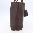 BURBERRY Black Label Tote Bag Leather Brown Silver Auth bs30984-3