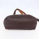 BURBERRY Black Label Tote Bag Leather Brown Silver Auth bs30984-5