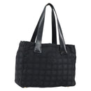 CHANEL New Travel Line Tote Bag Nylon Black gold CC Auth bs30985-1