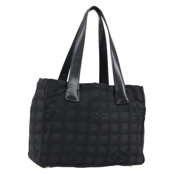 CHANEL New Travel Line Tote Bag Nylon Black gold CC Auth bs30985