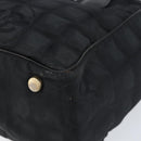 CHANEL New Travel Line Tote Bag Nylon Black gold CC Auth bs30985-10