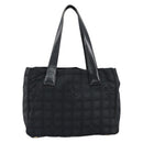 CHANEL New Travel Line Tote Bag Nylon Black gold CC Auth bs30985-2