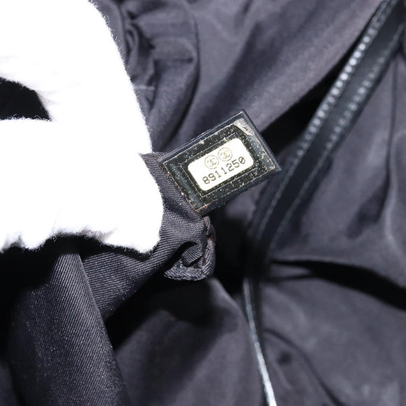 CHANEL New Travel Line Tote Bag Nylon Black gold CC Auth bs30985