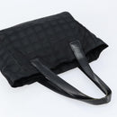 CHANEL New Travel Line Tote Bag Nylon Black gold CC Auth bs30985-6