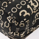 CHANEL Bysy Line Boston Bag Canvas Black CC Auth bs30986-13