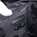 CHANEL Bysy Line Boston Bag Canvas Black CC Auth bs30986-16
