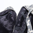 CHANEL Bysy Line Boston Bag Canvas Black CC Auth bs30986-18