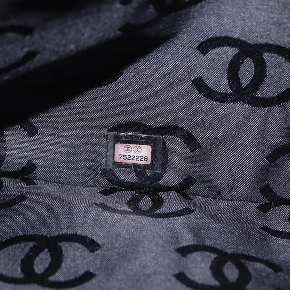 CHANEL Bysy Line Boston Bag Canvas Black CC Auth bs30986