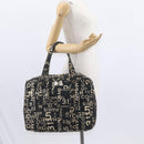 CHANEL Bysy Line Boston Bag Canvas Black CC Auth bs30986-25