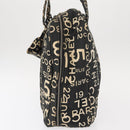 CHANEL Bysy Line Boston Bag Canvas Black CC Auth bs30986-4