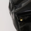 CHANEL Shoulder Bag Enamel Black Gold CC Auth bs30987-11