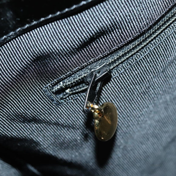 CHANEL Shoulder Bag Enamel Black Gold CC Auth bs30987