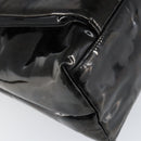 CHANEL Shoulder Bag Enamel Black Gold CC Auth bs30988-11