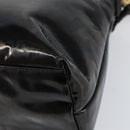 CHANEL Shoulder Bag Enamel Black Gold CC Auth bs30988-12