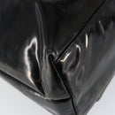 CHANEL Shoulder Bag Enamel Black Gold CC Auth bs30988-13