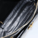 CHANEL Shoulder Bag Enamel Black Gold CC Auth bs30988-17