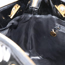 CHANEL Shoulder Bag Enamel Black Gold CC Auth bs30988-19