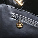 CHANEL Shoulder Bag Enamel Black Gold CC Auth bs30988-20