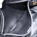 CHANEL Shoulder Bag Enamel Black Gold CC Auth bs30988-21