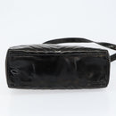 CHANEL V Stitch Hand Bag Enamel 2way Black Gold CC Auth bs30989-11