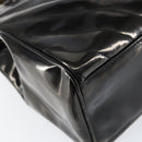 CHANEL V Stitch Hand Bag Enamel 2way Black Gold CC Auth bs30989-13