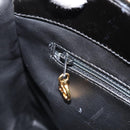 CHANEL V Stitch Hand Bag Enamel 2way Black Gold CC Auth bs30989-21