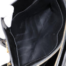 CHANEL V Stitch Hand Bag Enamel 2way Black Gold CC Auth bs30989-23