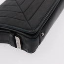 CHANEL Shoulder Bag Lamb Skin Black Silver CC Auth bs30993-8